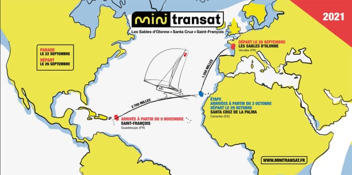   Die Route von Frankreich nach Guadeloupe