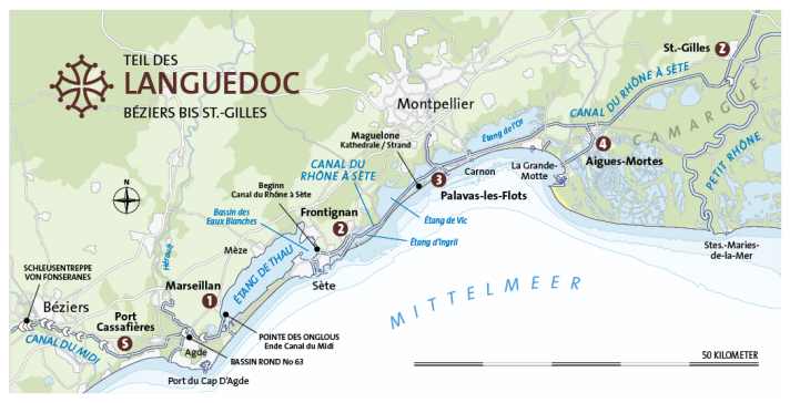 Map with cruising stages | Map: Christian Tiedt