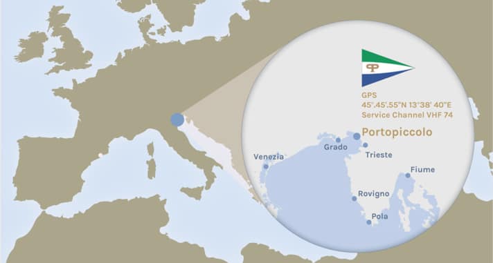   Situation du port dans le nord de l'Adriatique