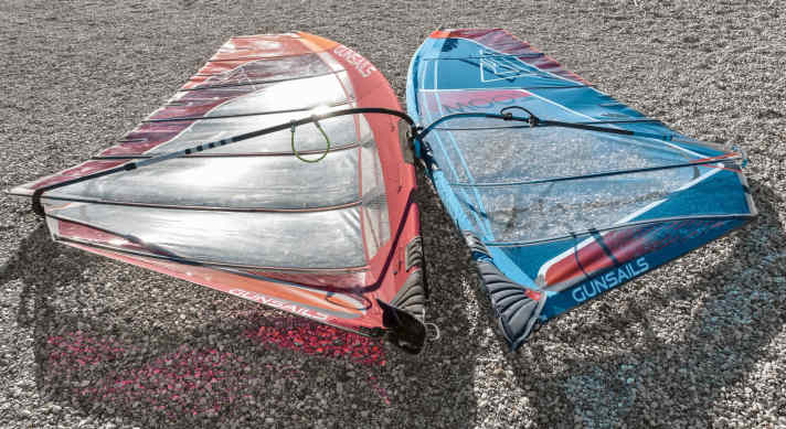 The 3-cam sail offers measurable aerodynamic advantages, especially in medium winds with the wide mast sleeve - but it also looks much heavier.