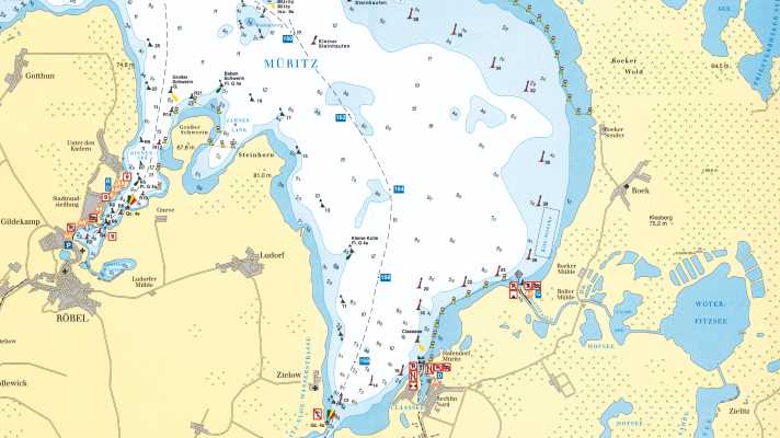 On inland waterways, the waterways are marked from the source to the mouth: Red buoys on the right bank, green buoys on the left bank.