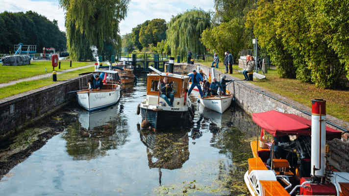 Gruppenbild: „Seraphine“ (links) von der Schweizer Seite des Bodensees, „Nepomuk“ (Mitte) aus Kraichtal in Baden-Württemberg und „Min Deern" (rechts) aus Herten im Ruhrgebiet. Vorn rechts: „Liberty Belle“ aus der Nähe von Luzern