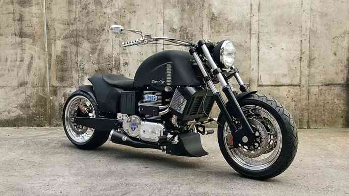 The first step in his Neander career: the legendary turbo diesel motorbike