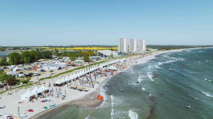 The festival site on the south beach
