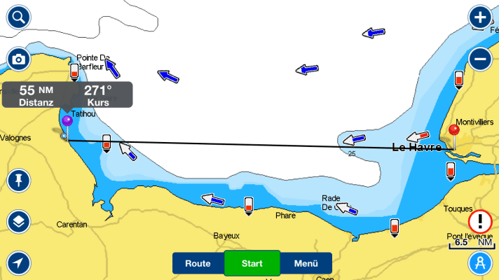 Hinter den drei Seglern liegt ein langer Tagestörn von Le Havre nach Quinéville. Doch den Gezeitenhafen sollen sie an diesem Abend nicht erreichen.