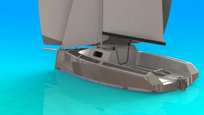   Le cockpit est proportionnellement très grand, le gouvernail est attaché