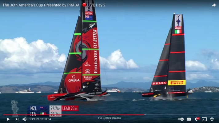   The Italians sink on the New Zealanders and have to turn away