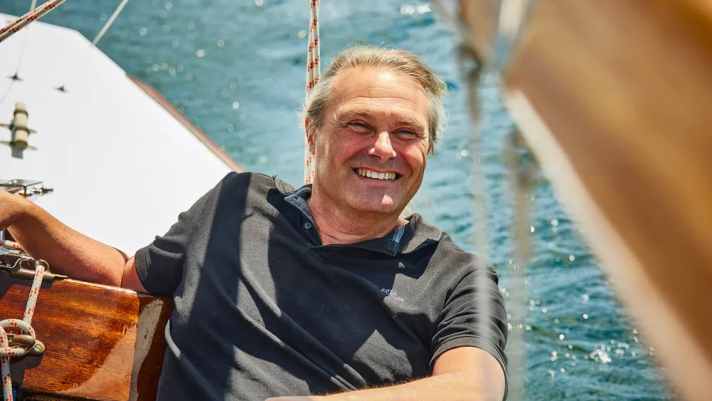Felix Kempf, 52, graphic designer and owner of an international 5mR racing yacht from 1945