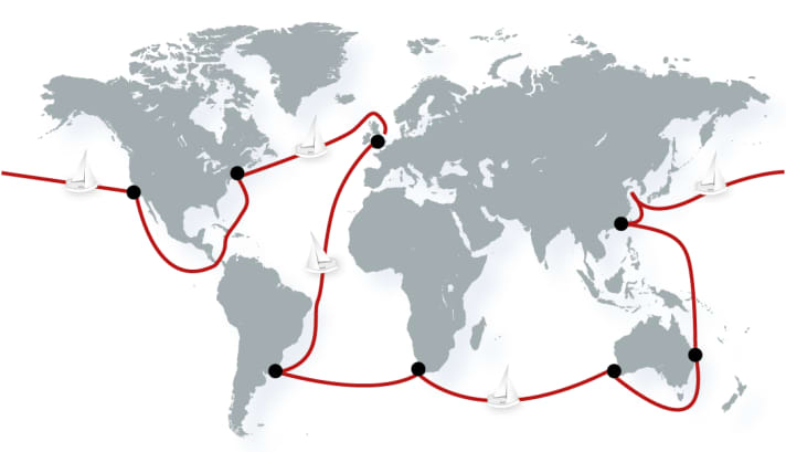 The 2023/24 race will largely follow the classic route, but a large lap is also planned
through the Pacific and the Panama Canal