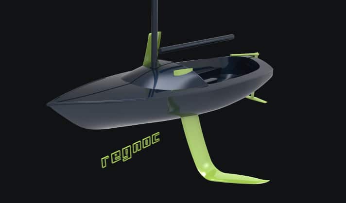   L'immagine del foiling conger in teoria. La campagna Regnoc sta gradualmente testando fino a che punto il progetto può effettivamente volare. Un importante successo di tappa è stato appena raggiunto sul Zwischenahner Meer