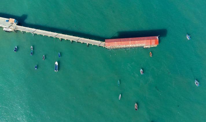 The Lobitos pier is a striking landmark.