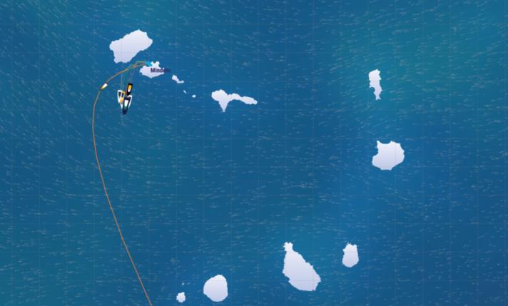 La flotta è ancora vicina dopo la partenza al largo di Mindelo, solo l'equipaggio di "Whiskey Jack" ha fatto rotta verso ovest.