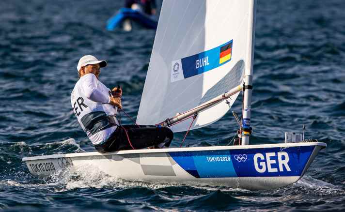   Finished tenth in his first race and is looking forward to three Olympic races on Monday: Laser World Champion Philipp Buhl