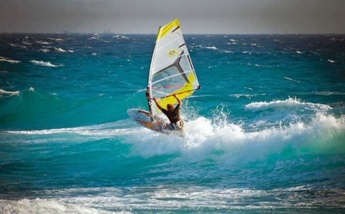 Theologos with moderate surf