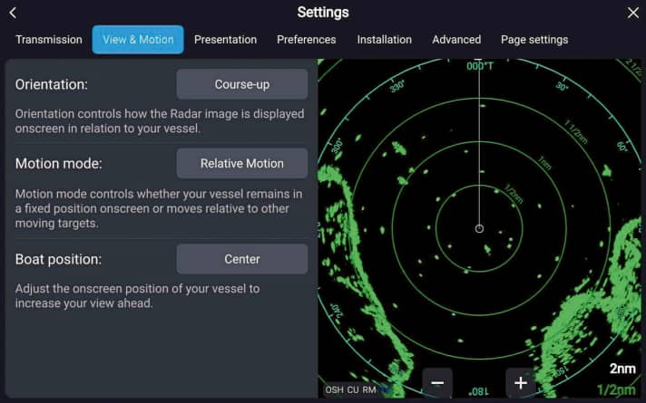 Osez vous aventurer dans le menu de configuration de votre radar - il pourrait contenir de nombreuses fonctionnalités intéressantes.