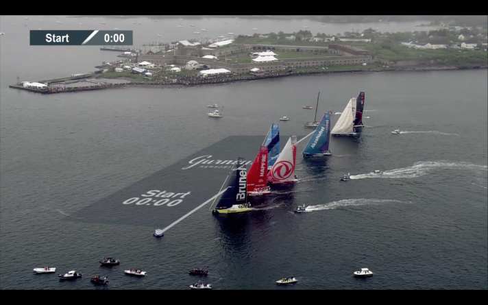   Team Brunel started as planned, while the Dongfeng Race Team's plan of racing through the field from the back with a large Code Zero did not work out and Charles Caudrelier's team even dropped back to last place in the meantime, before finishing in fifth place after all