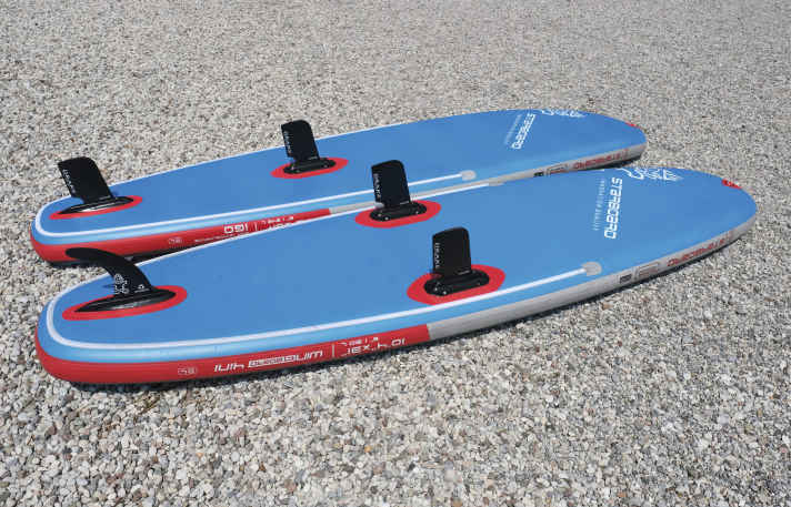 A double fin in the centre offers even more lateral support and is therefore ideal for wing surfing.