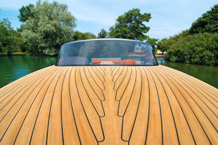   Modern classic: plastic decking with "fish".