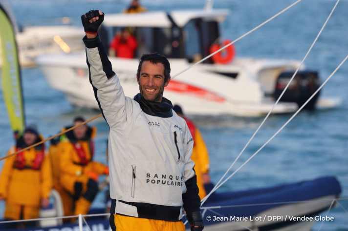   Un skipper visiblement ému