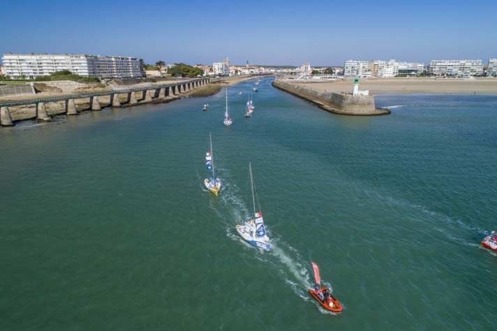   Show sailing: The boats set sail for the parade