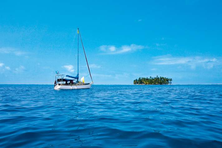 The "Inti" is freshly refurbished and moored in the San Blas Islands, on the edge of the Caribbean