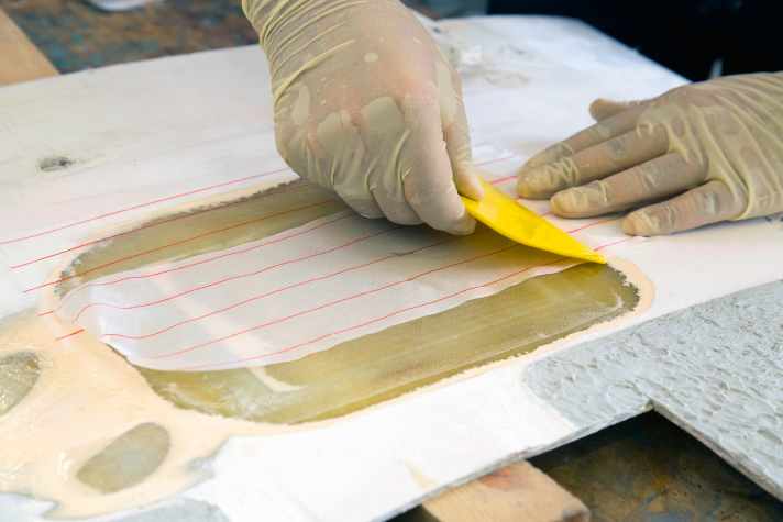 Tear-off fabric as final layer