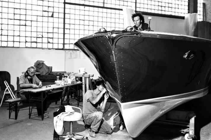 Pictures of the Riva Tritone taken during the restoration.