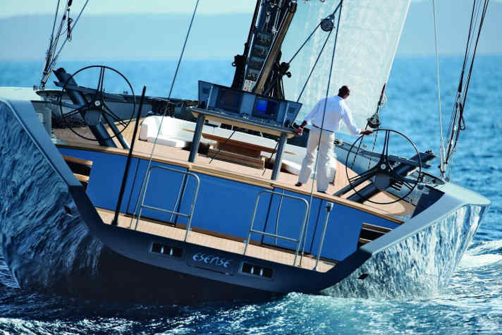 „Esense“ in Action: 900 Quadratmeter Segeltuch bringen sie auch bei wenig Wind auf 15 Knoten. | n.