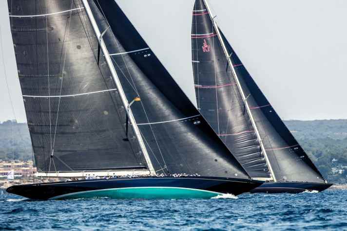 J-Class yachts among themselves: "Topaz" (upwind) met "Velsheda" at the Palma Superyacht Cup 2019. | ".