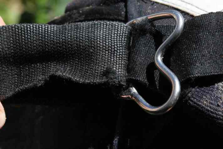 Chafed webbing on the harness