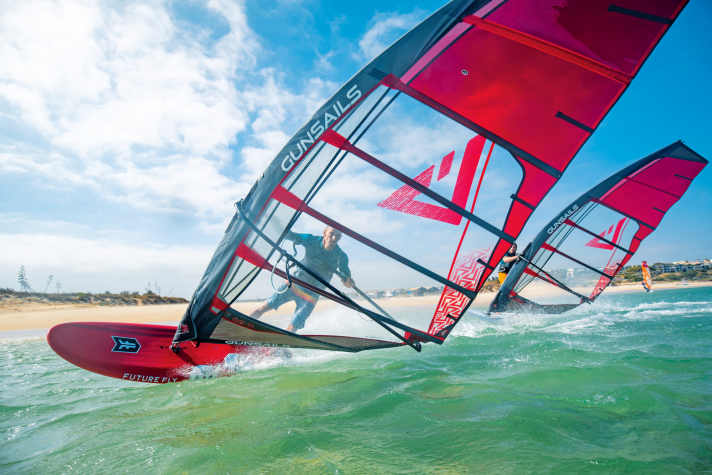 For race-orientated sailing, the orientation point is much further forward