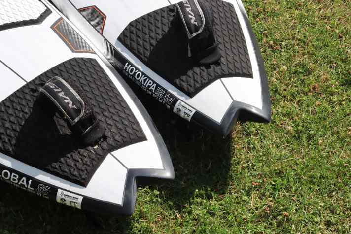 The rear of the more radical Hookipa Quad (right) is significantly thinner and narrower