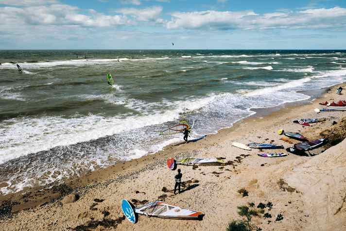 In Kreptitz, the steep coast makes access difficult