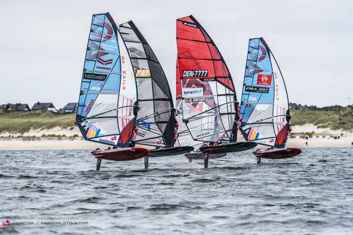 Egal welche Sponsoren, fast alle Fahrer im World Cup sind auf Patrik-Foils unterwegs