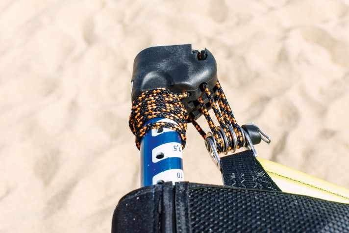 Extension with threaded downhaul rope