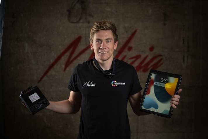 Will Harris at the Malizia photo shoot in Lorient