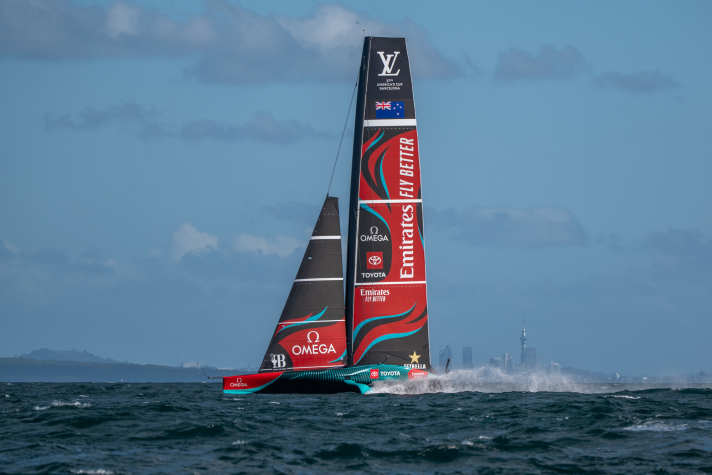 The Kiwis' new America's Cupper. Burling controls this together with Nathan Outteridge