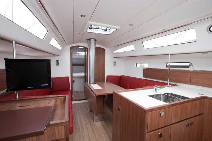   The interior of the J 122E. The new boat, the J 112E, will have the same interior fittings