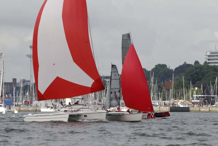   Start of the multihulls off Düsternbrook