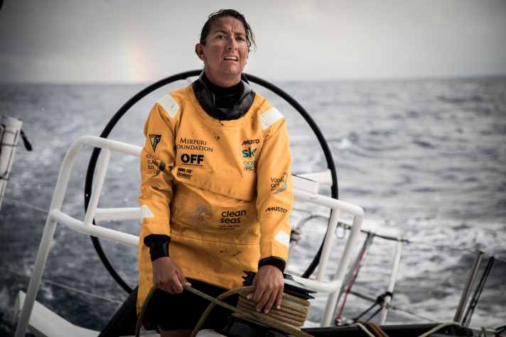   She defended her place in the top three on Tuesday morning: Turn-the-Tide-on-Plastic skipper Dee Caffari