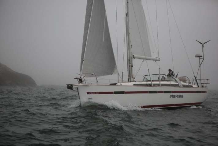   Stoic in rough seas, but sluggish when starting up: The test boat is lugging around a lot of extra equipment