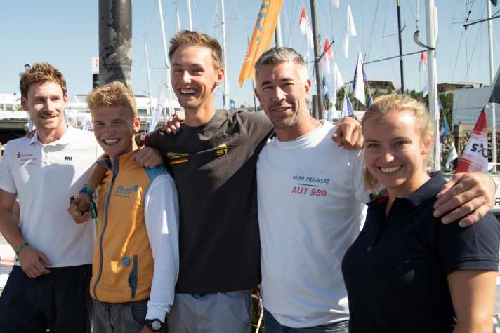   Ready to go: Burke, Fink, Siewert, Kargl and Rixgens at the weekend before the start in Les Sables d'Olonne