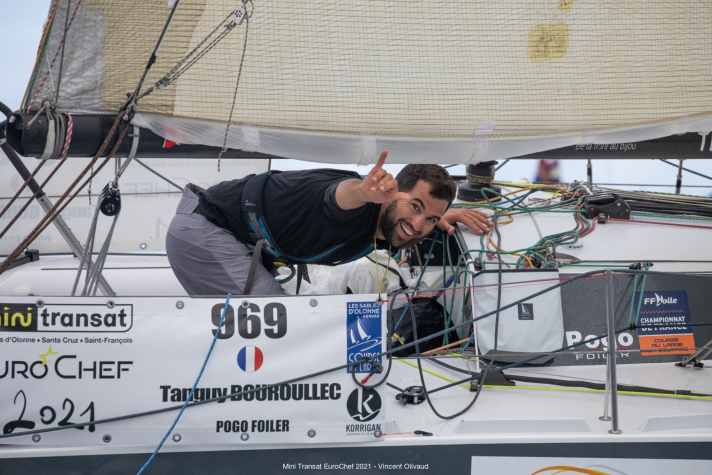   Heureux après la victoire d'étape acquise de haute lutte : Tanguy Bouroullec