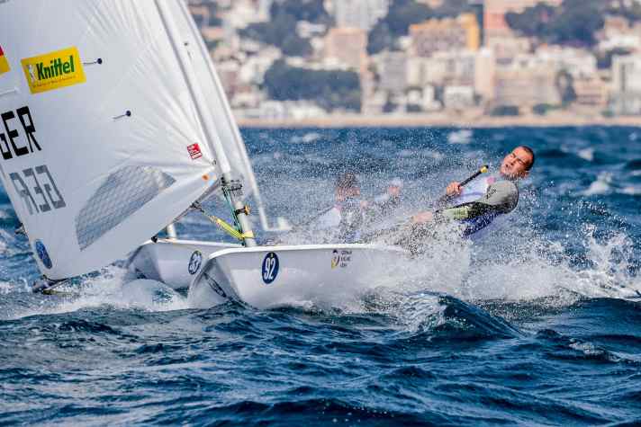  Nice Sailing Energy study by Ilca 7 sailor Nico Naujock from the Seglerhaus am Wannsee club, who achieved strong opening results with 8th, 6th, 13th and 7th places and was the second best German helmsman in 22nd place in the mammoth fleet after four races