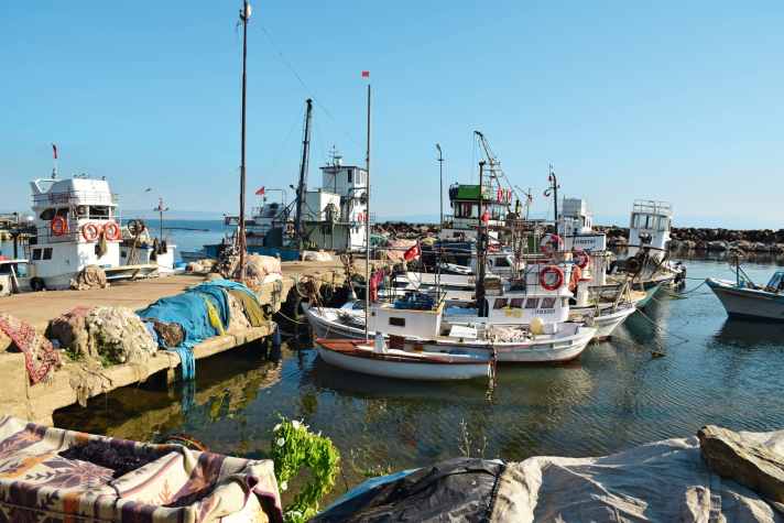   There is always a place for the "Omen" in the small fishing harbours along the coast