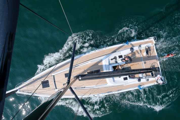   Almost a wedge. The new X 4.3 is just as wide aft as it is at its widest point at the shrouds