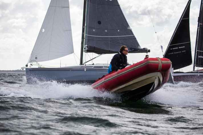   Co-organiser Rasmus Töpsch in action on the water
