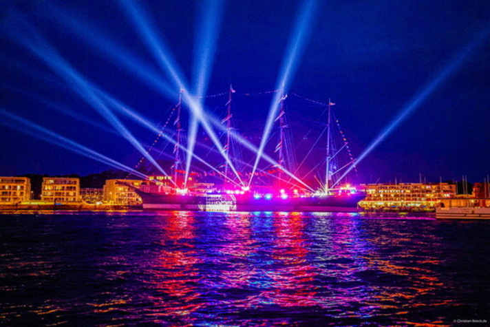   Light show at the last edition on the "Passat", a four-masted barque from 1911