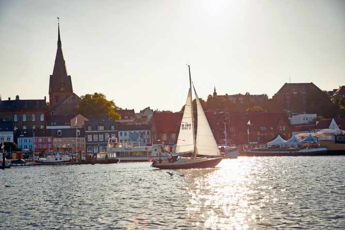 Flensburg Fjord Inner Fjord City harbour in the inner fjord