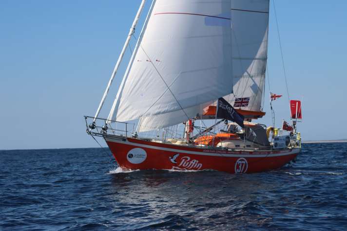 Das Schiff mit dem Ian Herbert-Jones schwerste Stürme vor Kap Hoorn überstanden hat: eine Tradewind 35 namens “Puffin”